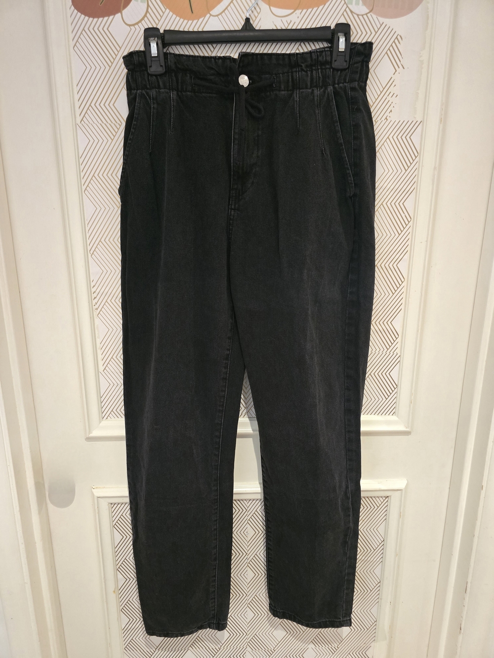 Mango Black Loose Fit Denim Jeans